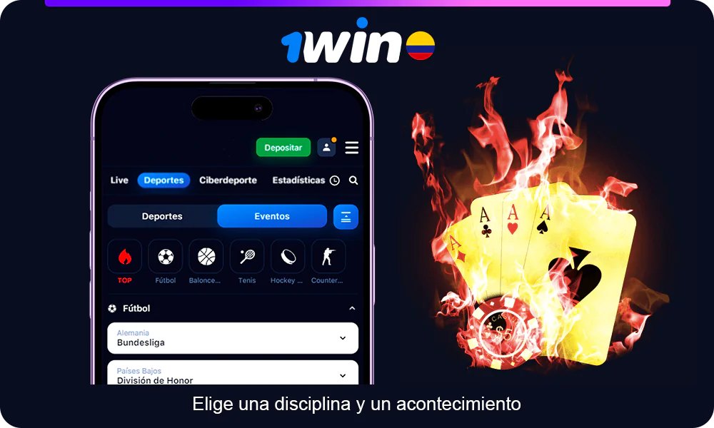 Haga clic en un evento para revelar las probabilidades disponibles